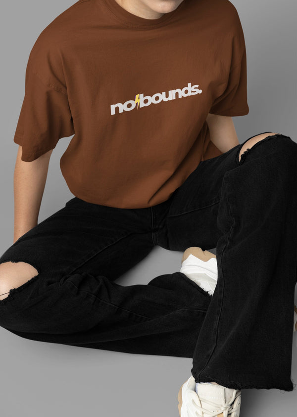 Brown Oversized T-shirt by No Bounds